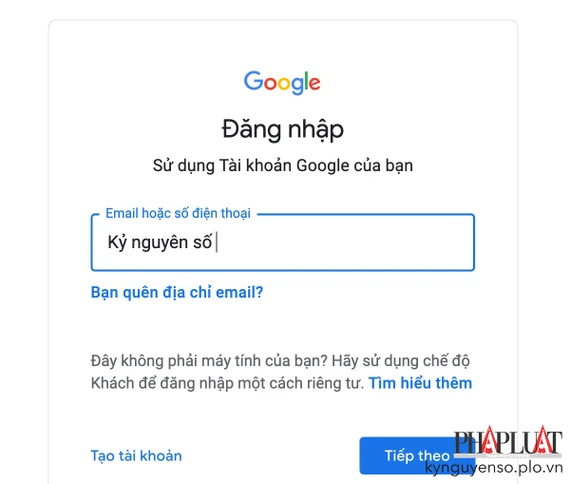 Đăng nhập Google để không bị xóa tài khoản. Ảnh: TIỂU MINH Đăng nhập Google để không bị xóa tài khoản. Ảnh: TIỂU MINH