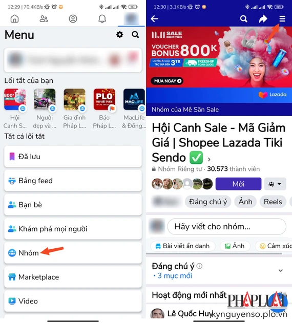 Truy cập vào nhóm cần tắt thông báo mọi người và nêu bật trên Facebook. Ảnh: MINH HOÀNG Truy cập vào nhóm cần tắt thông báo mọi người và nêu bật trên Facebook. Ảnh: MINH HOÀNG