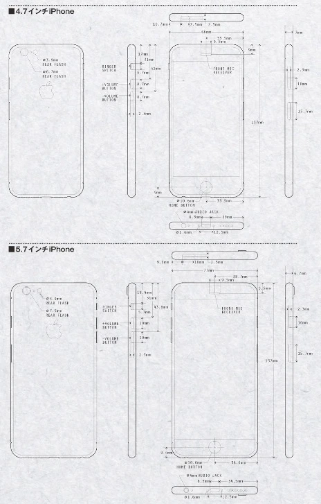 Phác thảo Apple iPhone 6 bị lộ ảnh 1 iPhone 5s, tin đồn iPhone 6