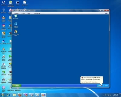 Để tự bảo vệ mình sau khi Windows XP bị “khai tử” ảnh 4 Máy tính ảo giúp người dùng tiếp tục sử dụng Windows XP trên phiên bản Windows mới hơn (Windows 7)