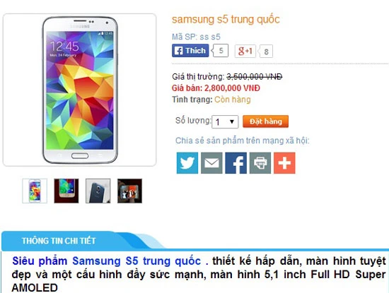 Samsung Galaxy S5 “nhái” được rao bán ồ ạt trên mạng ảnh 1 Samsung Galaxy S5 “nhái” được rao bán ồ ạt trên mạng ảnh 1