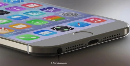 Mẫu concept iPhone 6 chạy iOS 8 với màn hình 5-inch tuyệt đẹp ảnh 3 Hệ thống loa ở cạnh trên và cạnh dưới. Được tích hợp thêm cổng hồng ngoại ở cạnh trên