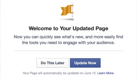 Thông báo của Facebook về việc đổi giao diện fanpage facebook, fanpage, giao diện timeline