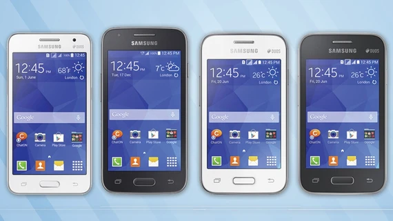 Từ trái sang: Galaxy Core II, Galaxy Ace 4, Galaxy Young 2 và Galaxy Star 2. điện thoại Galaxy giá rẻ