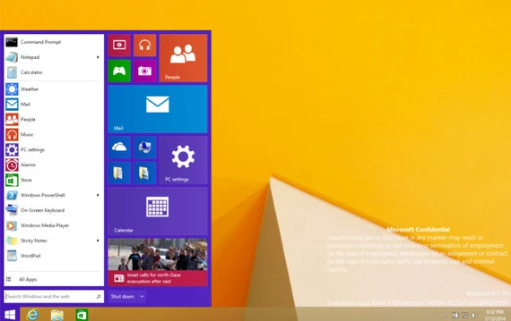 Windows 9 sẽ trở lại với giao diện truyền thống của Windows 7 ảnh 1 Hình ảnh