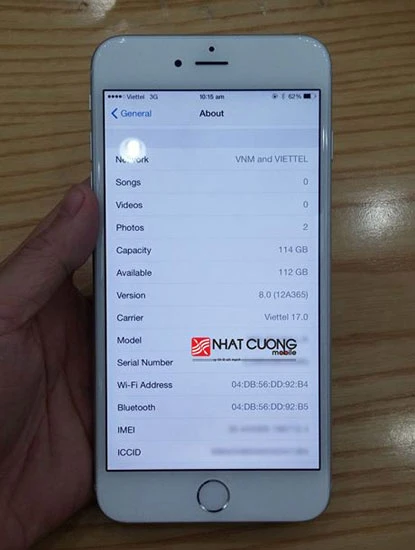 Mọi thông số liên quan đến IMEI, ICCID, Serial đều được giấu kín. Mọi thông số liên quan đến IMEI, ICCID, Serial đều được giấu kín.