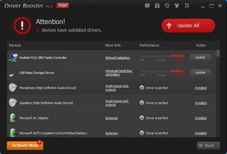 “Gỡ rối” quá trình cài đặt và gỡ bỏ bản thử nghiệm Windows 10 ảnh 4 Giao diện phần mềm Driver Booster trên Windows 10 Technical Preview