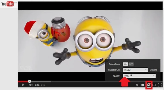 Tạo ảnh GIF từ YouTube: Mở video YouTube bạn thích ra và nhớ ấn biểu tượng bánh răng cưa (khung đỏ) để chọn độ nét cao nhất có thể. ảnh 1 A1-Tao-anh-GIF-tu-video-YouTube-Tao-anh-dong-truc-tuyen.jpg