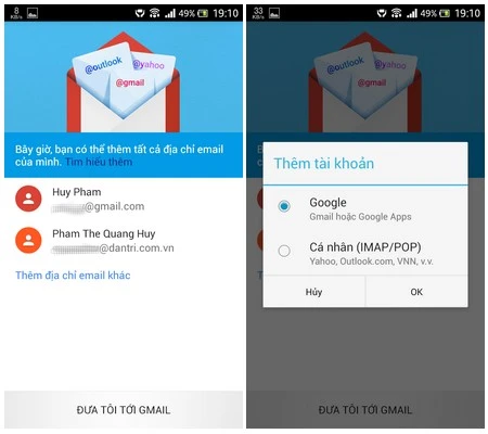 Download và trải nghiệm ứng dụng Gmail hoàn toàn mới cho Android ảnh 3 Cuối cùng nhấn nút “Đưa tôi tới Gmail” để hoàn tất quá trình cài đặt, thiết lập.