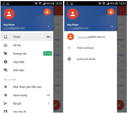 Download và trải nghiệm ứng dụng Gmail hoàn toàn mới cho Android ảnh 6 Kích hoạt chế độ lướt tay để xóa (lưu trữ) email