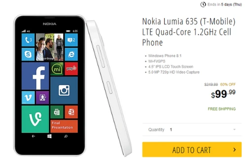 Lumia 635 giảm giá mạnhtrong mùa mua sắm. ảnh 1 Lumia 635 giảm giá mạng trong mùa mua sắm.
