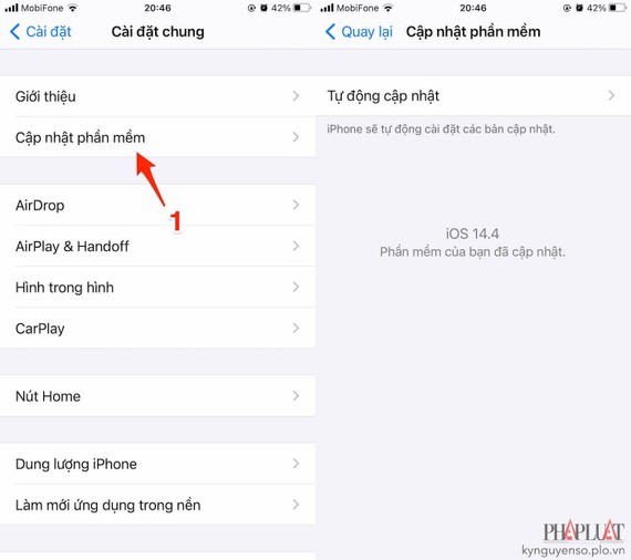 Cập nhật hệ điều hành trên iPhone