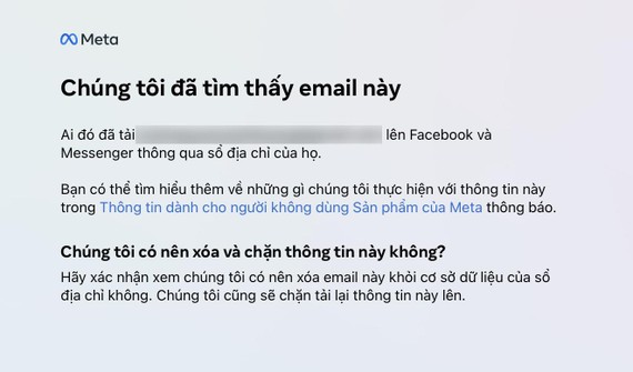 Yêu cầu Facebook xóa thông tin cá nhân khỏi cơ sở dữ liệu. Ảnh: MINH HOÀNG