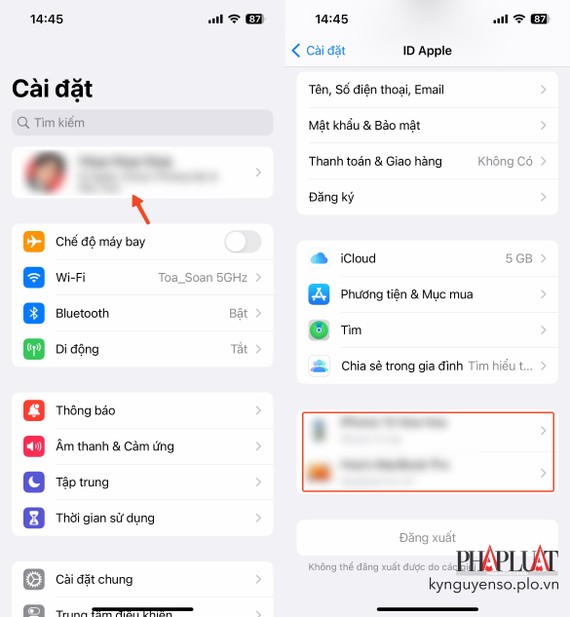 Gỡ bỏ các thiết bị lạ khỏi tài khoản Apple. Ảnh: MINH HOÀNG