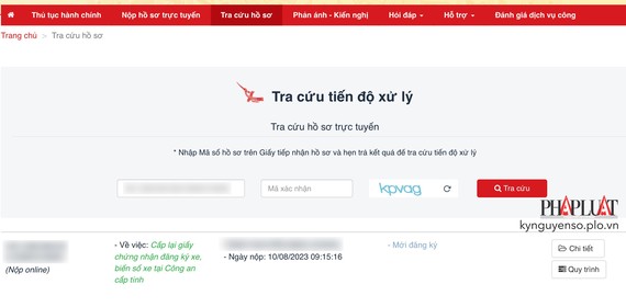 Tra cứu tiến độ xử lý hồ sơ online. Ảnh: MINH HOÀNG