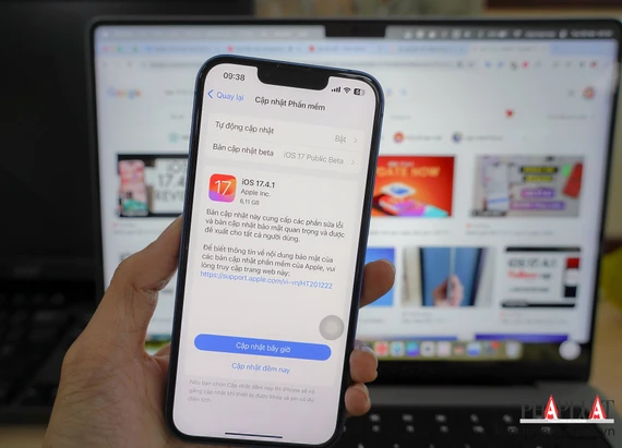Cập nhật iOS 17.4.1 cho iPhone. Ảnh: TIỂU MINH