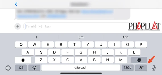Bấm vào biểu tượng ghi chữ viết tay. Ảnh: MINH HOÀNG