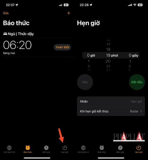 Tạo nhiều bộ hẹn giờ trên iPhone. Ảnh: MINH HOÀNG