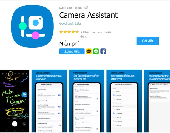 Cài đặt ứng dụng Camera Assistant để chụp ảnh đẹp trên điện thoại Samsung. Ảnh: TIỂU MINH