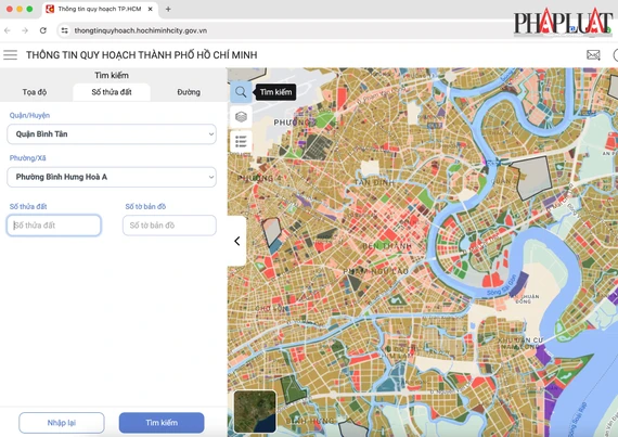 Cách tra cứu thửa đất online, thông tin quy hoạch trên website của tỉnh/thành phố. Ảnh: MINH HOÀNG