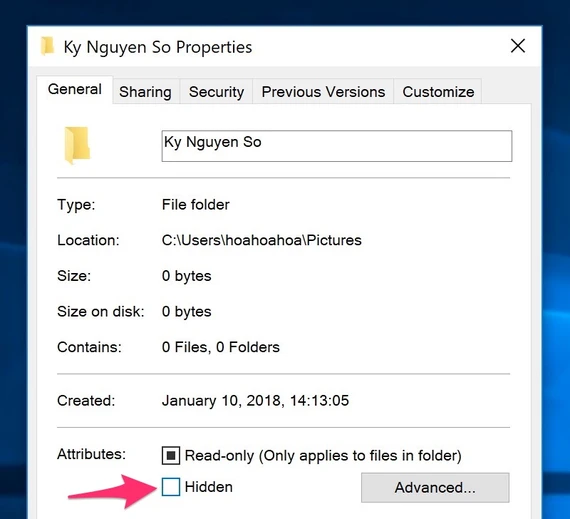 Cách ẩn các tập tin và thư mục quan trọng trên Windows