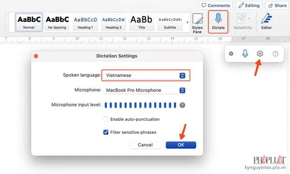 bat-tinh-nang-nhap-van-bang-bang-giong-noi-tieng-viet-tren-microsoft-365 Bật tính năng nhập văn bản bằng giọng nói tiếng Việt trên Microsoft 365. Ảnh: MINH HOÀNG