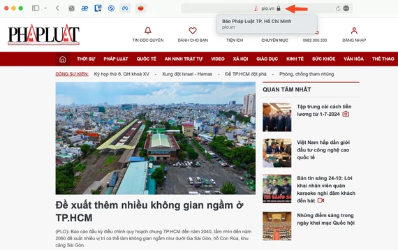 Biểu tượng ổ khóa sẽ giúp bạn nhận biết các trang web lừa đảo. Ảnh: TIỂU MINH Biểu tượng ổ khóa sẽ giúp bạn nhận biết các trang web lừa đảo