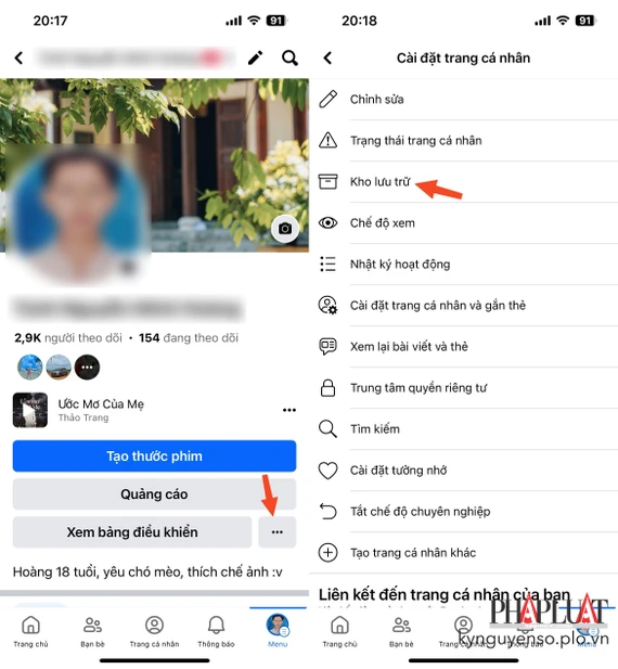 Truy cập vào phần “thùng rác” trên Facebook. Ảnh: MINH HOÀNG Truy cập vào phần “thùng rác” trên Facebook. Ảnh: MINH HOÀNG