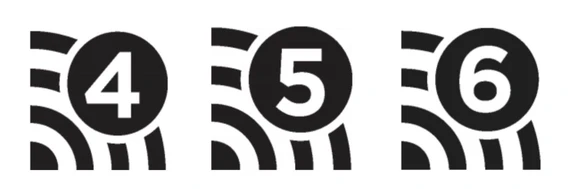 Số phiên bản WiFi hiển thị trên biểu tượng cột sóng WiFi. Số phiên bản WiFi hiển thị trên biểu tượng cột sóng WiFi.
