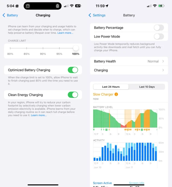 iOS 18 beta sẽ tự động cảnh báo nếu iPhone sạc chậm. iOS 18 beta sẽ tự động cảnh báo nếu iPhone sạc chậm.
