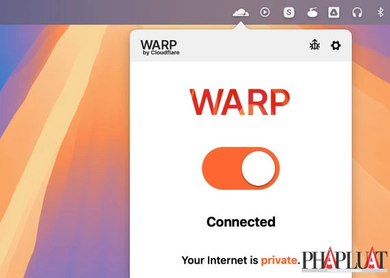 Sử dụng Cloudflare Warp để tăng tốc WiFi khi đứt cáp. Ảnh: MINH HOÀNG Sử dụng Cloudflare Warp để tăng tốc WiFi khi đứt cáp. Ảnh: MINH HOÀNG