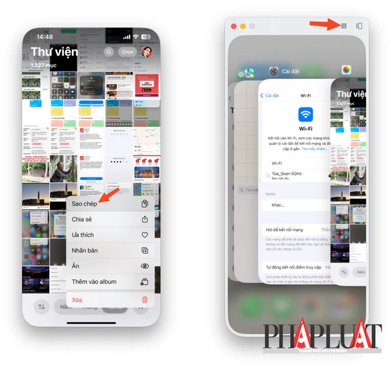 Cách sao chép dữ liệu, mở cửa sổ đa nhiệm và quay về màn hình chính trên iPhone. Ảnh: MINH HOÀNG Cách sao chép dữ liệu, mở cửa sổ đa nhiệm và quay về màn hình chính trên iPhone. Ảnh: MINH HOÀNG