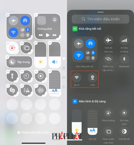 iOS 18.1 beta 5 bổ sung một số nút tùy biến nhanh trong Control Center. Ảnh: MINH HOÀNG iOS 18.1 beta 5 bổ sung một số nút tùy biến nhanh trong Control Center. Ảnh: MINH HOÀNG