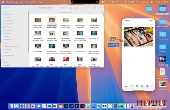 Kéo thả file từ MacBook sang iPhone từ phiên bản iOS 18.1 beta 5. Ảnh: MINH HOÀNG Kéo thả file từ MacBook sang iPhone từ phiên bản iOS 18.1 beta 5. Ảnh: MINH HOÀNG