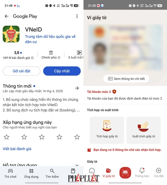 Cài đặt ứng dụng VNeID mới nhất trên điện thoại. Ảnh: MINH HOÀNG Cài đặt ứng dụng VNeID mới nhất trên điện thoại. Ảnh: MINH HOÀNG