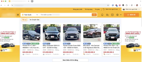 Lựa chọn các nền tảng mua bán xe uy tín. Ảnh: TIỂU MINH