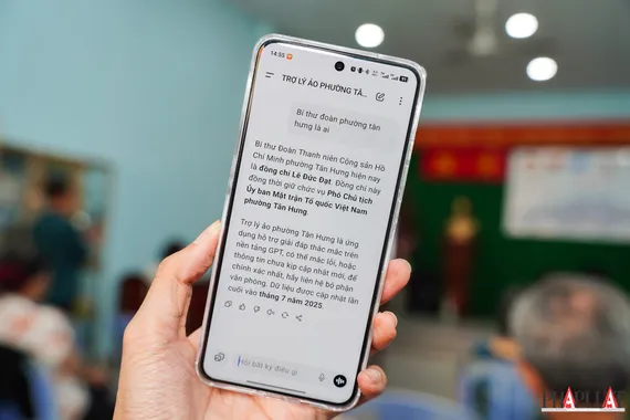 Trợ lý ảo Hỏi - đáp phường Tân Hưng. Ảnh: MINH HOÀNG