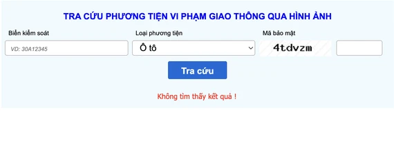 Tra cứu phạt nguội trên website của Cục CSGT. Ảnh: TIỂU MINH