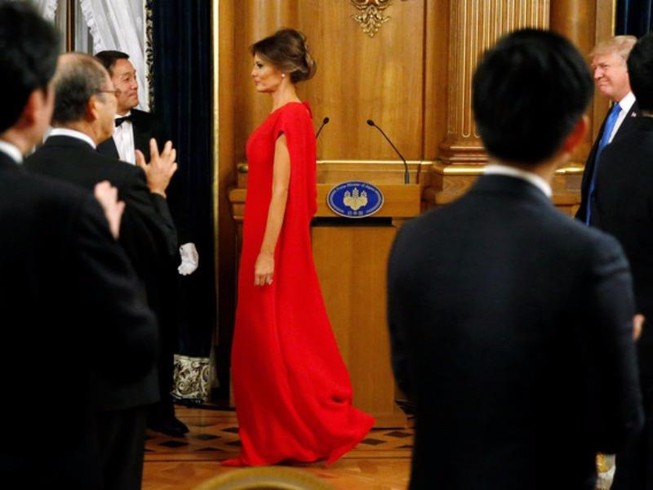 Bà Melania Trump lộng lẫy dự quốc yến ở Nhật