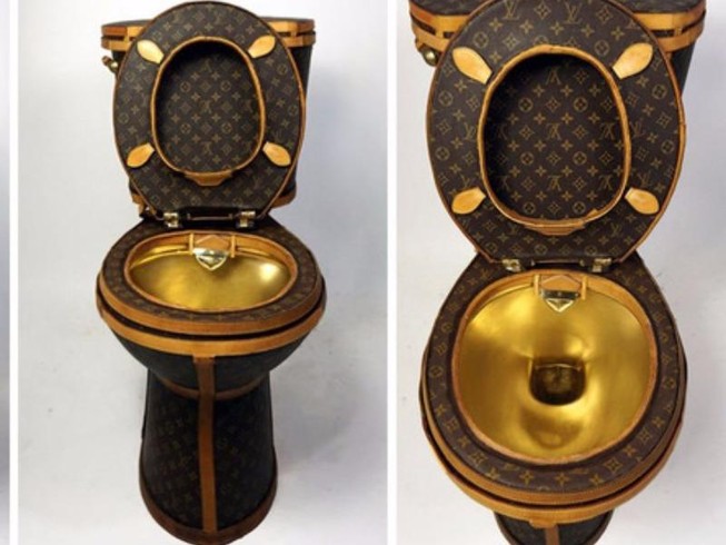 Choáng với bồn cầu 2,2 tỉ làm từ túi Louis Vuitton
