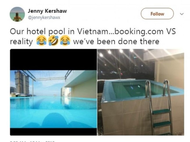 Du khách 'té ngửa' với mánh quảng cáo hồ bơi khách sạn