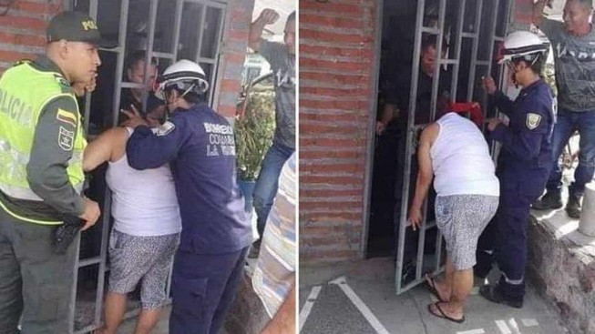 Ngó nghiêng nhà hàng xóm, phụ nữ bị mắc kẹt đầu vào song cửa
