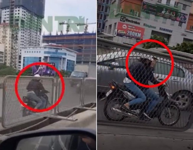 Truy tìm cô gái chạy xe máy ngược chiều trên đường cấm