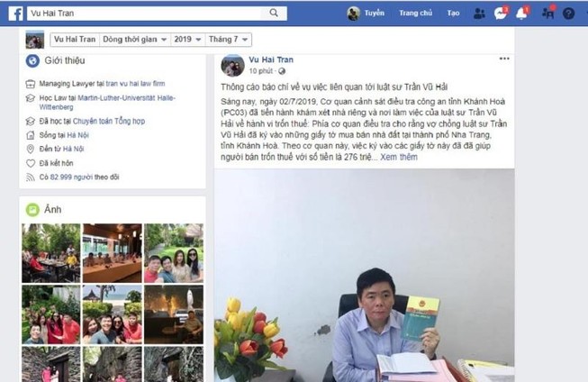 Công an nói về 'thông cáo báo chí' của luật sư Trần Vũ Hải