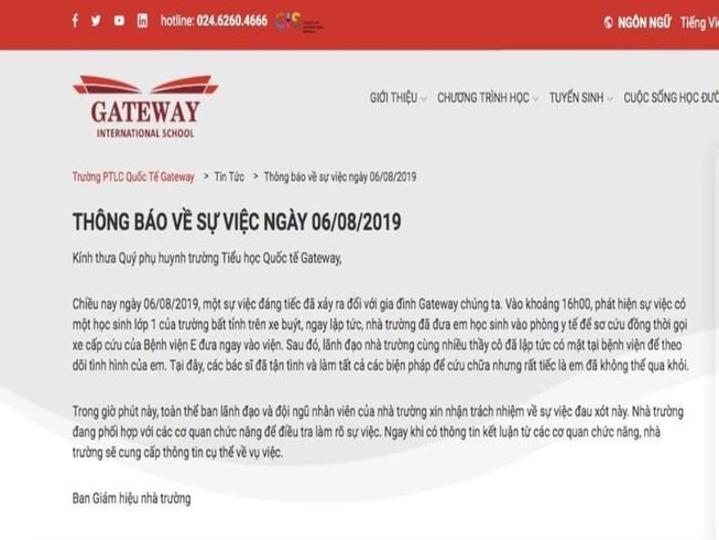 Thông tin mới vụ bé trai lớp 1 nghi tử vong trên ô tô