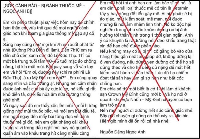 Công an ba quận truy tìm người tung tin đồn đánh thuốc mê