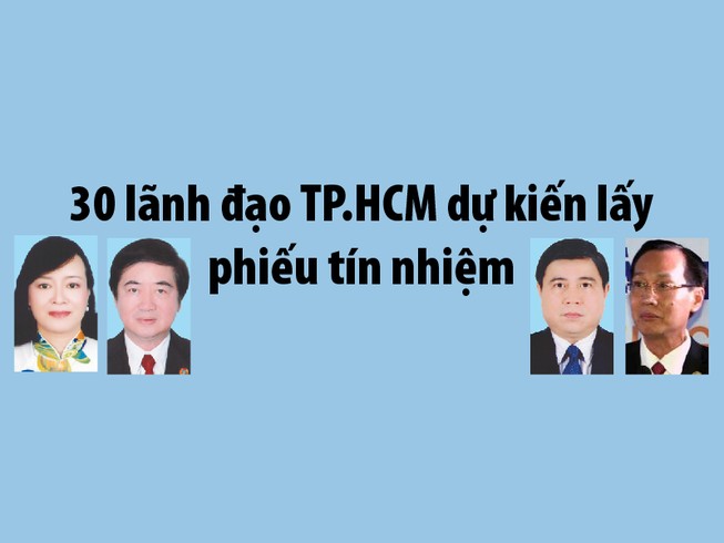 30 lãnh đạo TP.HCM được lấy phiếu tín nhiệm