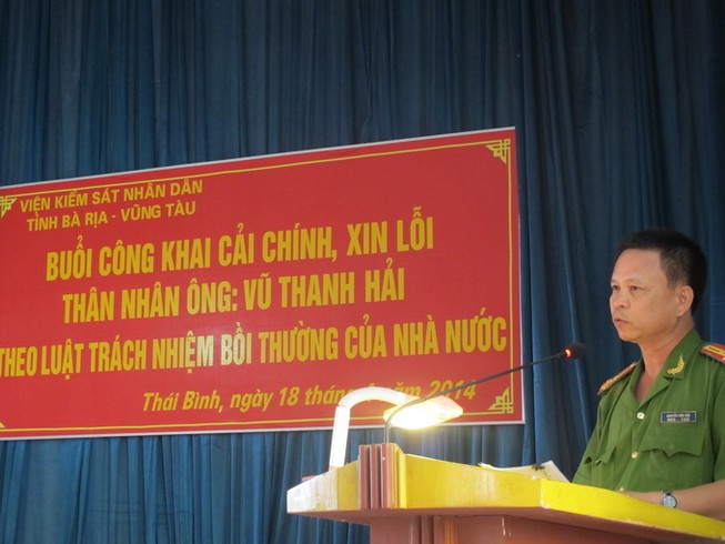 VKS Bà Rịa-Vũng Tàu xin lỗi thân nhân người bị oan