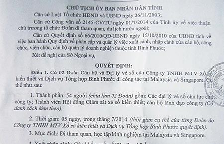 Lãnh đạo đi nước ngoài bằng tiền DN