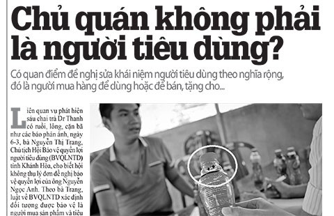 Quan chức Bộ khẳng định 'người tiêu dùng không gồm chủ quán '